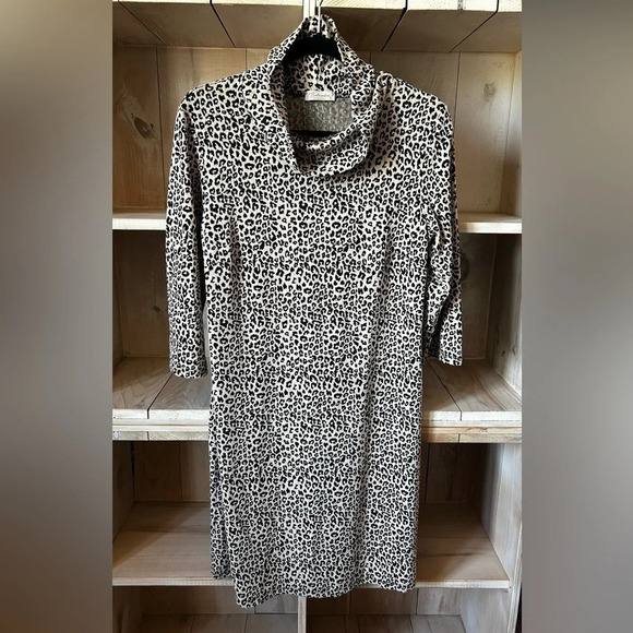 Made In Italy Animal Print Midi Dress Tunic - Picture 3 of 12